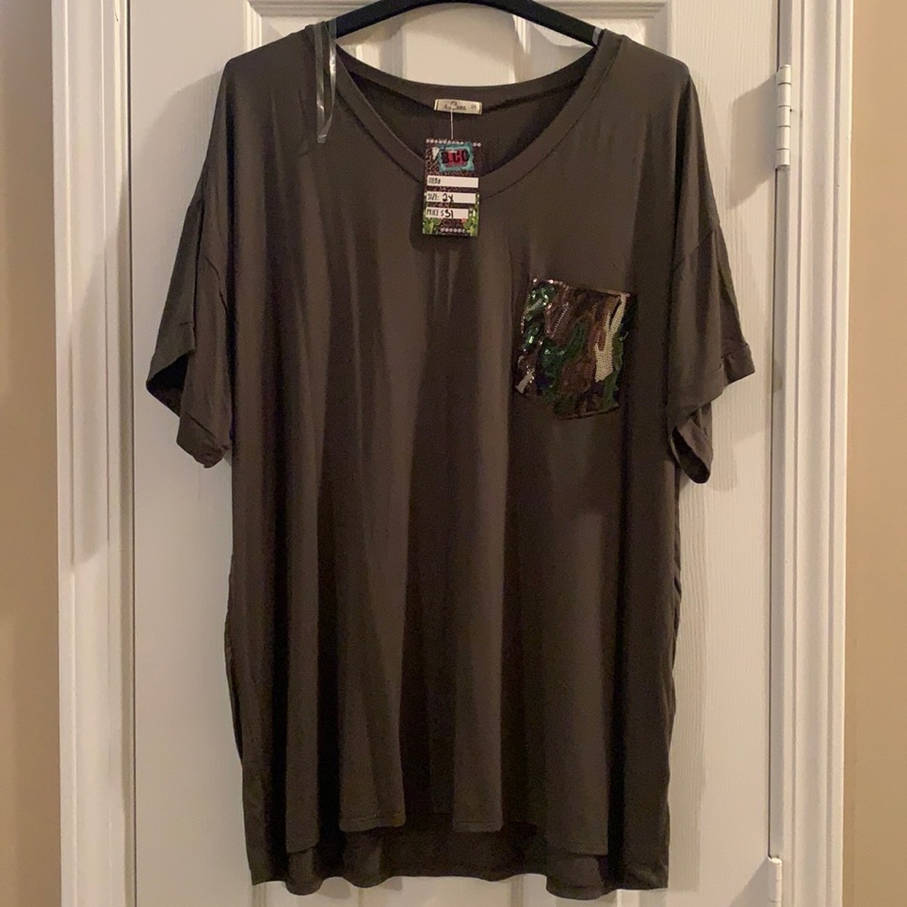 Camo pocket long tee/tunic